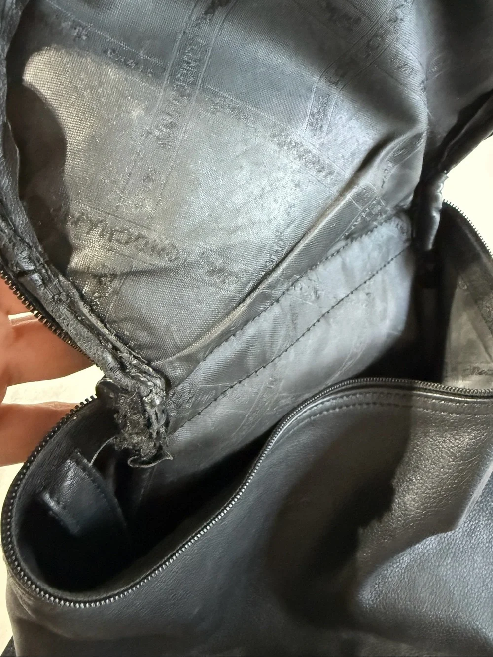 VTG Longchamp Paris Black Leather Backpack
